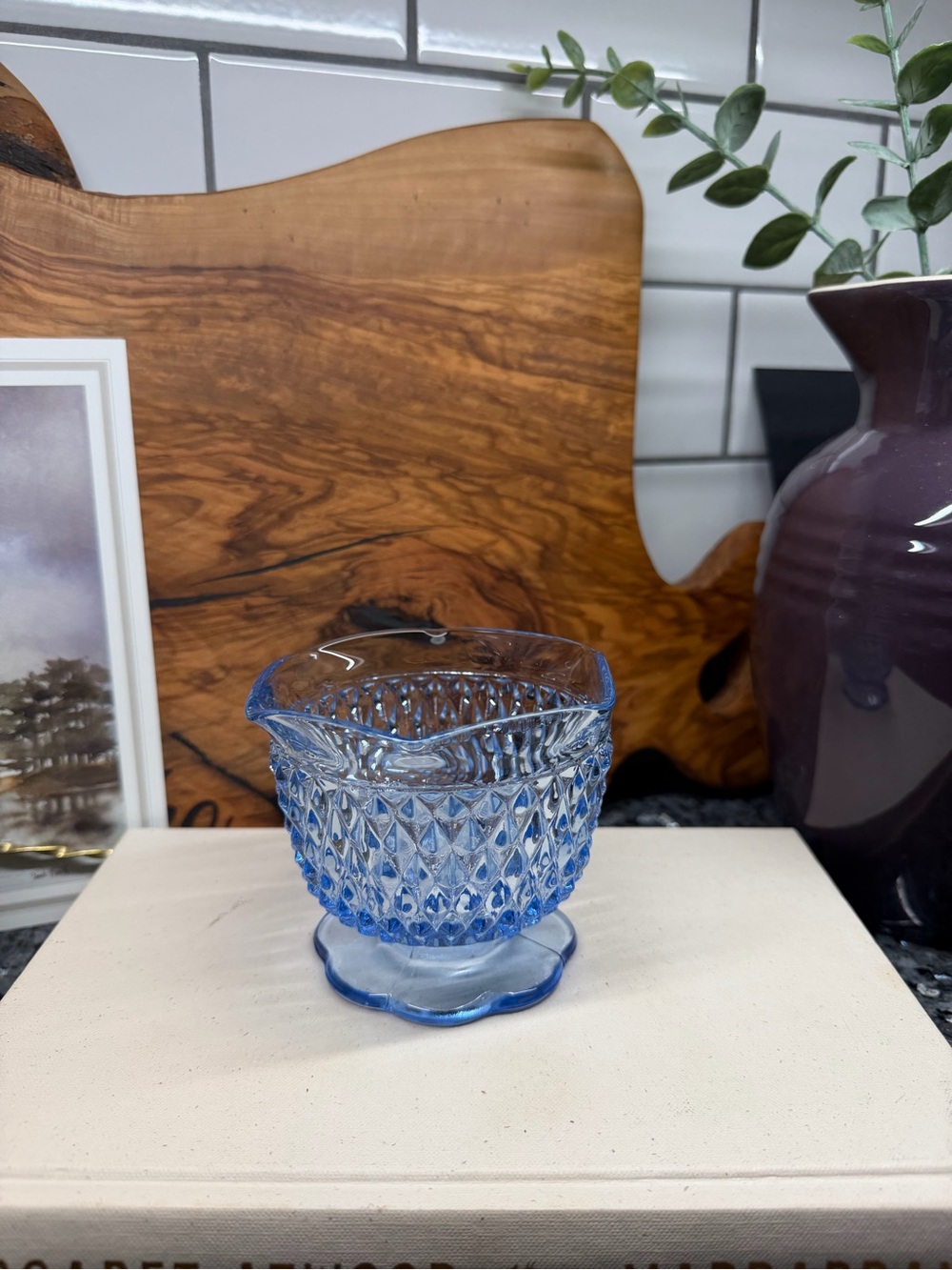 Vintage Indiana Glass Diamond Mayonnaise Dish